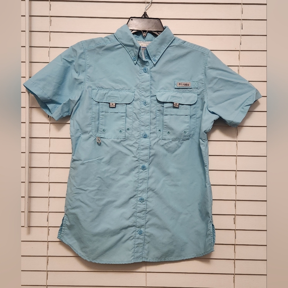 Columbia PFG Women's Teal Short Sleeve Shirt Size XS
